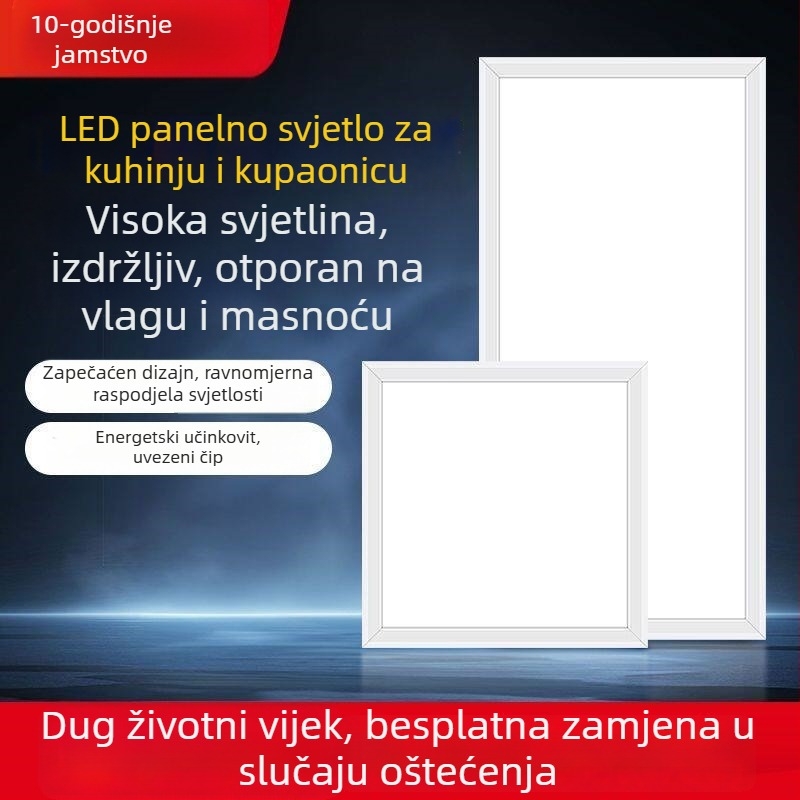 Ugradno stropno LED svjetlo za kupaonu i kuhinju s aluminijskim panelom