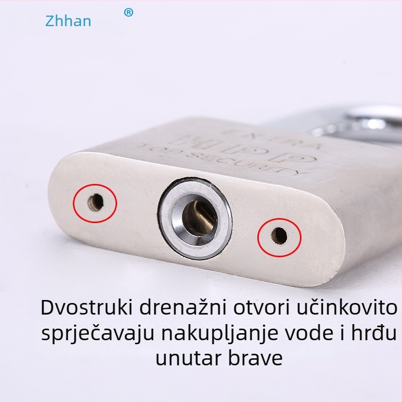 Katanac protiv krađe za kućnu upotrebu, mali katanc, mini lažni nehrđajući čelik, univerzalna glava brave