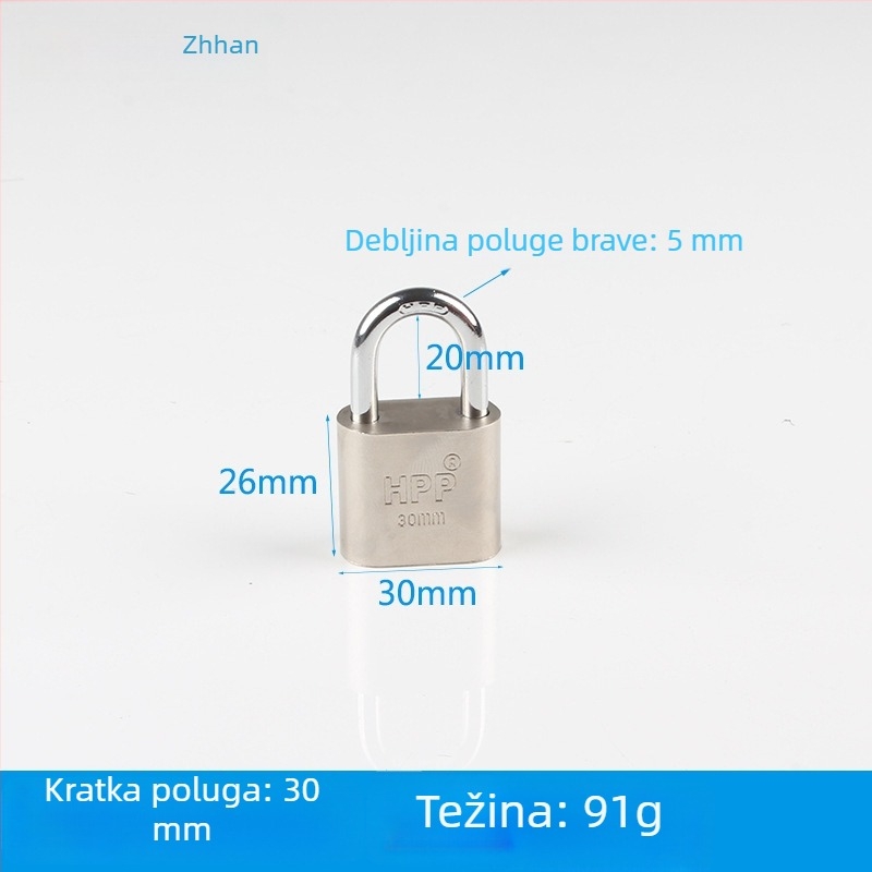 Katanac protiv krađe za kućnu upotrebu, mali katanc, mini lažni nehrđajući čelik, univerzalna glava brave