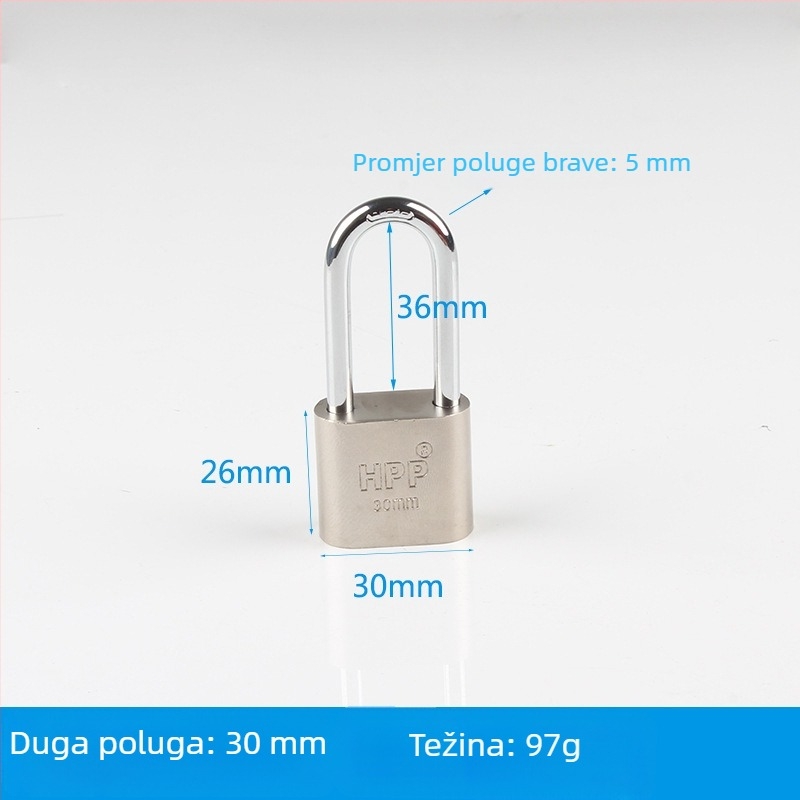 Katanac protiv krađe za kućnu upotrebu, mali katanc, mini lažni nehrđajući čelik, univerzalna glava brave