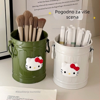 Željezni hexagonalni držač olovaka s mačjim motivom, studentski stolni organizator i držač četkica za šminku