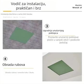 Skriti pristupni panel za strop od gipsane ploče, aluminijska legura