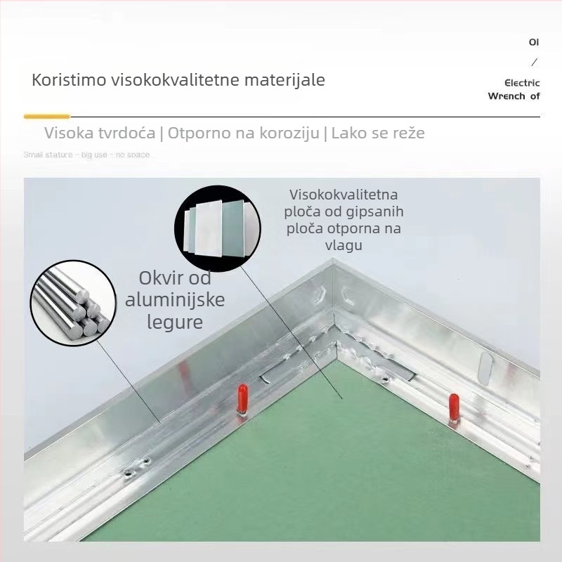 Skriti pristupni panel za strop od gipsane ploče, aluminijska legura