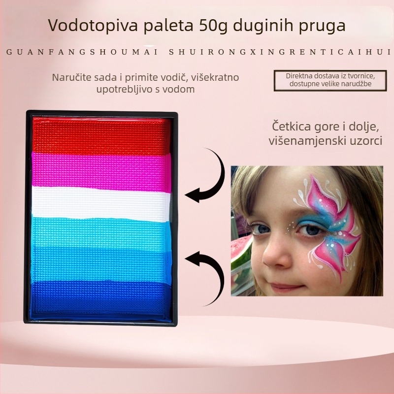 Dječji komplet za crtanje lica za početnike, cjeloviti set vodotopnih boja za lice za scenski makeup
