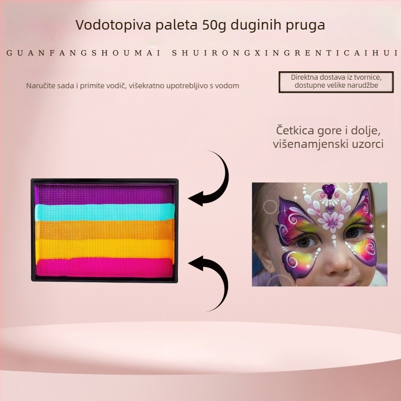 Dječji komplet za crtanje lica za početnike, cjeloviti set vodotopnih boja za lice za scenski makeup