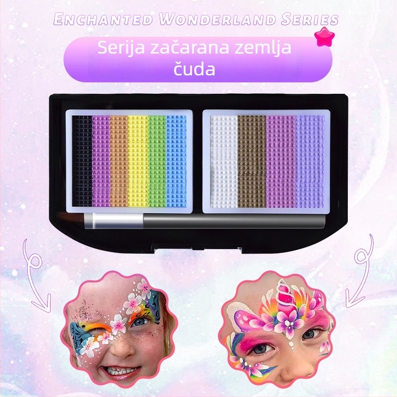 Dječji set za crtanje lica za Halloween sa akrilnim bojama i vodotopnim pigmentima za lice i tijelo