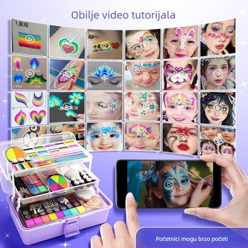 Dječji set za crtanje lica sa sigurnim, netoksičnim vodotopnim bojama, lako za ispranje, bez mirisa