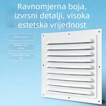 Prozor lamelarna ventilacija od aluminijske legure, za vanjsku stijenu – otporna na kišu i komarce, perforirana mreža za rasipanje topline, poklopac mreže