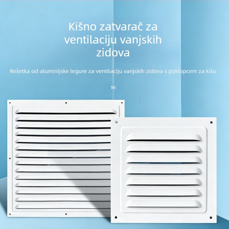 Prozor lamelarna ventilacija od aluminijske legure, za vanjsku stijenu – otporna na kišu i komarce, perforirana mreža za rasipanje topline, poklopac mreže