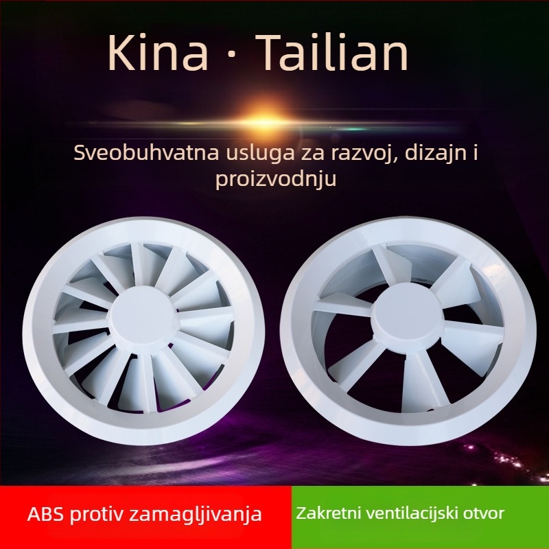 ABS zavojni izlaz zraka za klima uređaj, okrugli, protiv kondenzacije