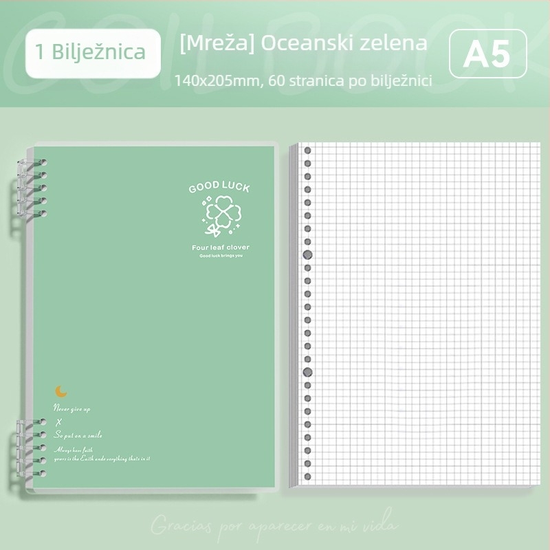 Bilježnica s odvojivim listovima formata B5, jednostavna i elegantna za studente i srednjoškolce
