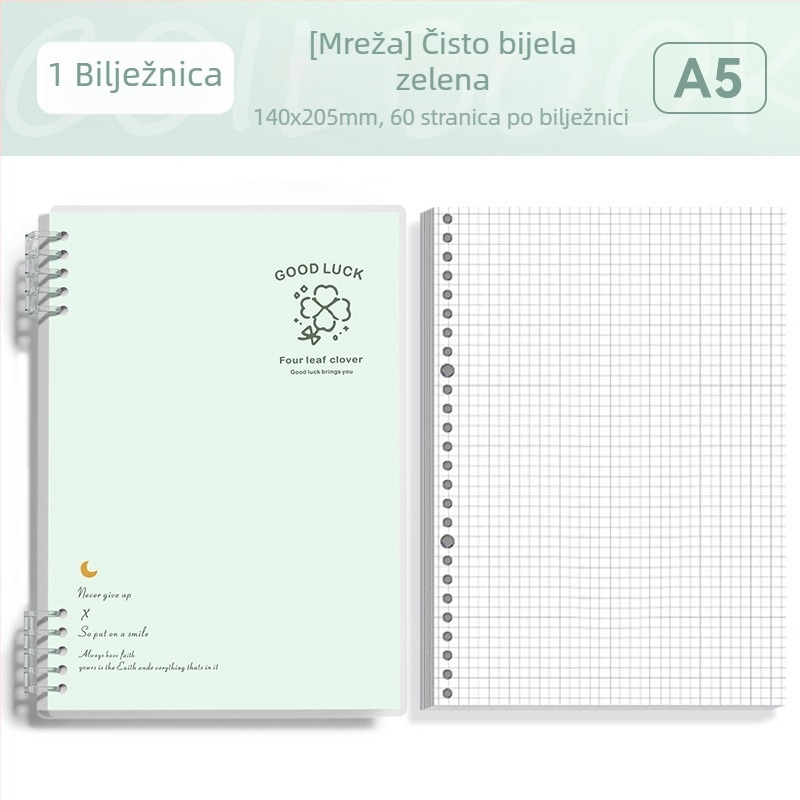 Bilježnica s odvojivim listovima formata B5, jednostavna i elegantna za studente i srednjoškolce