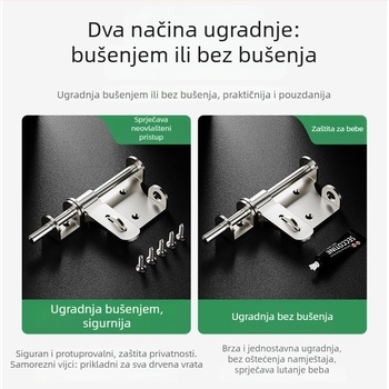 Brava bez bušenja za drvena vrata, protivkrađna, površinska montaža, klasični stil