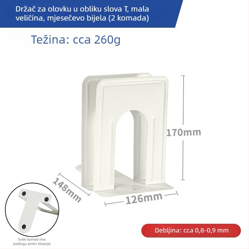 Metalni držač za knjige — stolni držač knjiga, veličine Ekstra veliko, Veliko, Srednje i Malo