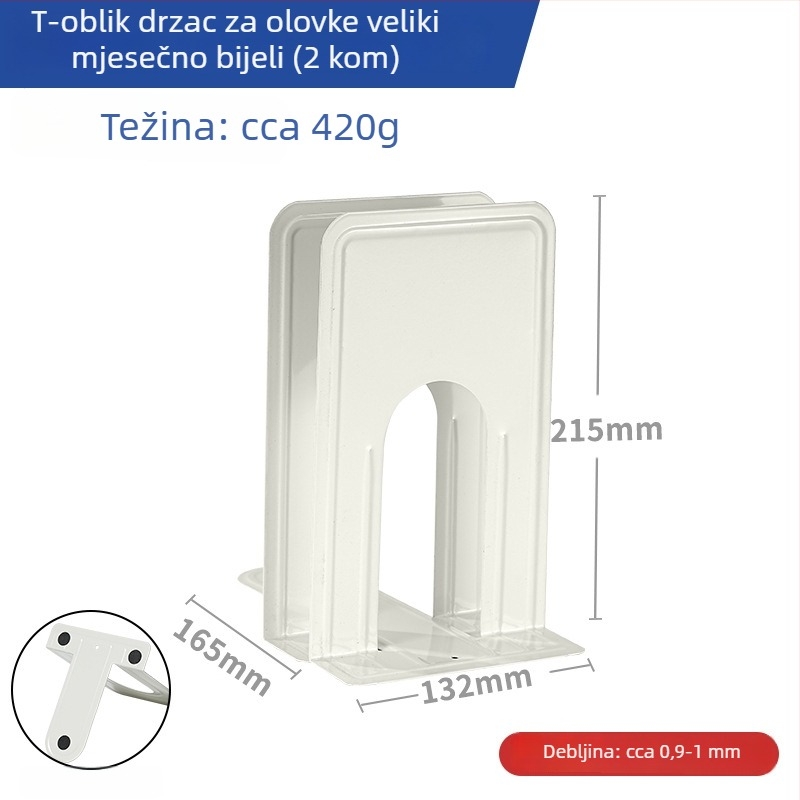 Metalni držač za knjige — stolni držač knjiga, veličine Ekstra veliko, Veliko, Srednje i Malo