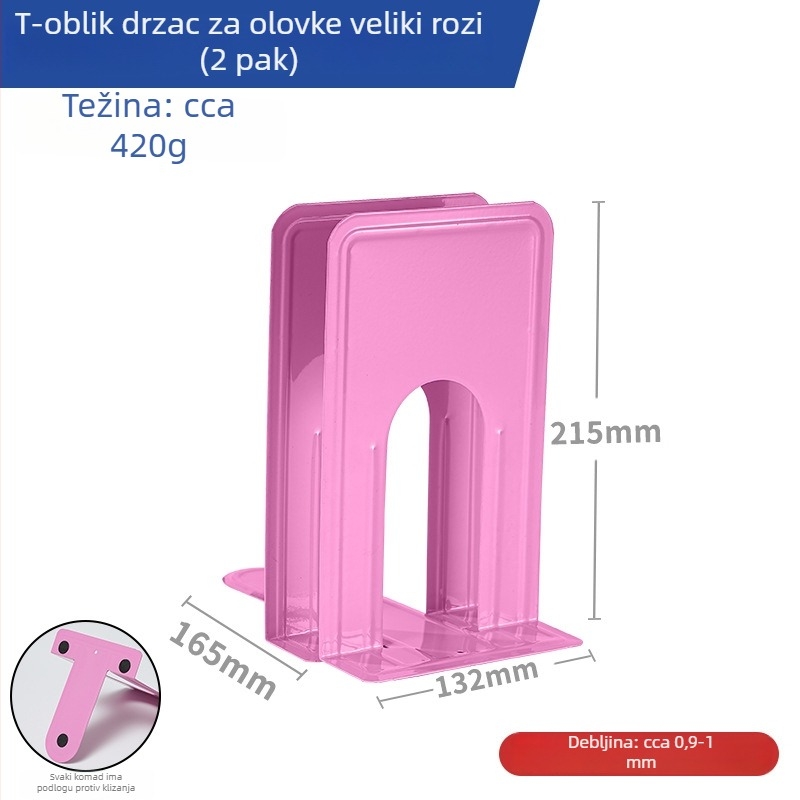 Metalni držač za knjige — stolni držač knjiga, veličine Ekstra veliko, Veliko, Srednje i Malo
