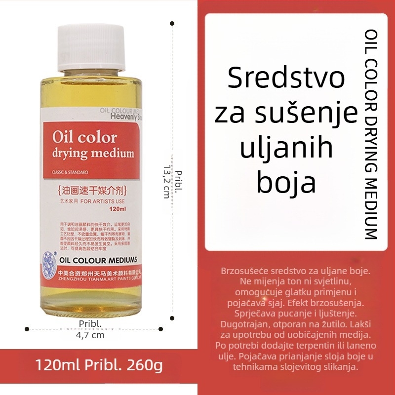 Tianma Haite medium za uljnu slikanje – brzo i sporo sušenje, bez mirisa, za miješanje boja i razrjeđivanje