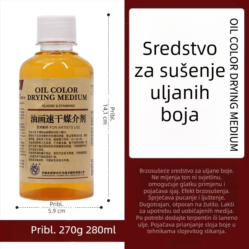 Tianma Haite medium za uljnu slikanje – brzo i sporo sušenje, bez mirisa, za miješanje boja i razrjeđivanje