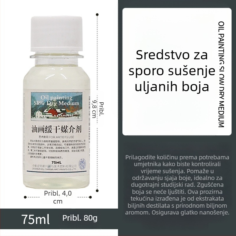 Tianma Haite medium za uljnu slikanje – brzo i sporo sušenje, bez mirisa, za miješanje boja i razrjeđivanje