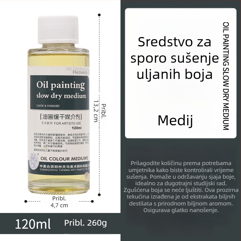 Tianma Haite medium za uljnu slikanje – brzo i sporo sušenje, bez mirisa, za miješanje boja i razrjeđivanje