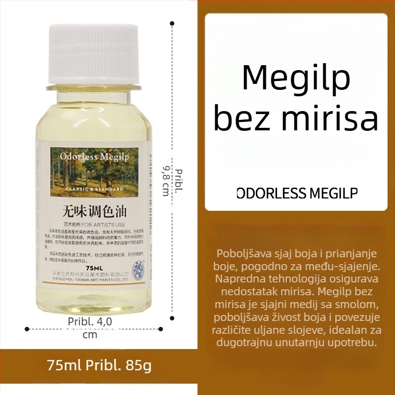 Tianma Haite medium za uljnu slikanje – brzo i sporo sušenje, bez mirisa, za miješanje boja i razrjeđivanje