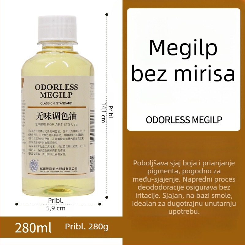 Tianma Haite medium za uljnu slikanje – brzo i sporo sušenje, bez mirisa, za miješanje boja i razrjeđivanje