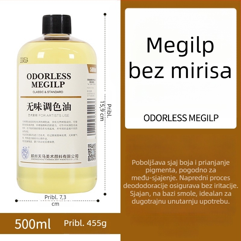 Tianma Haite medium za uljnu slikanje – brzo i sporo sušenje, bez mirisa, za miješanje boja i razrjeđivanje
