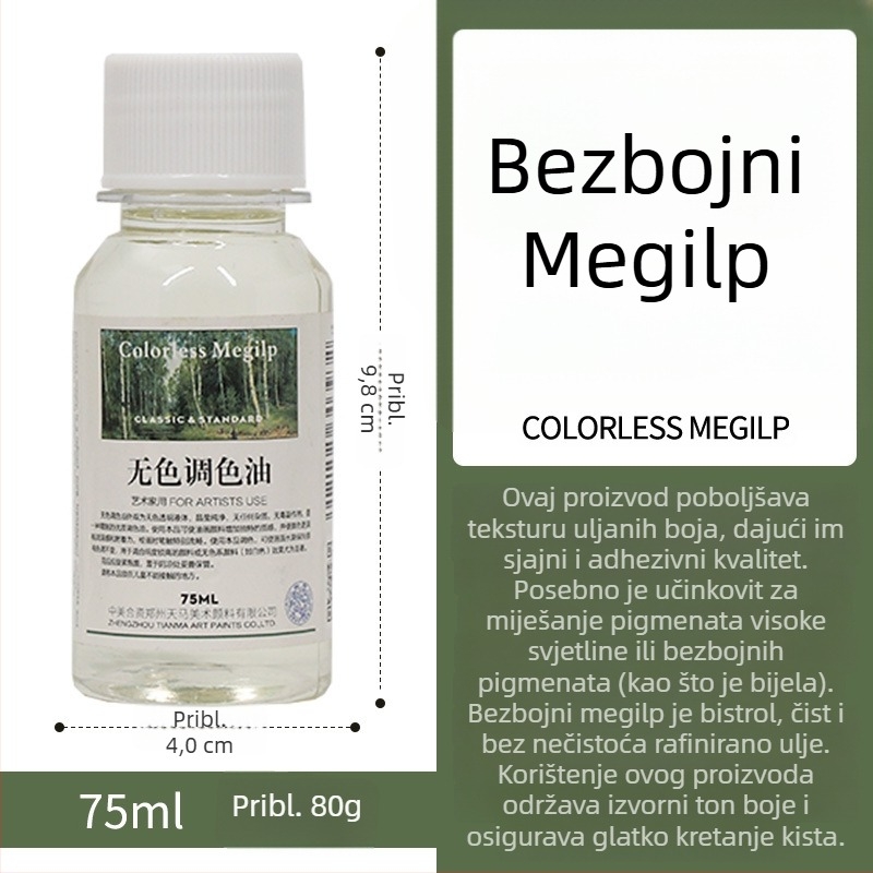 Tianma Haite medium za uljnu slikanje – brzo i sporo sušenje, bez mirisa, za miješanje boja i razrjeđivanje