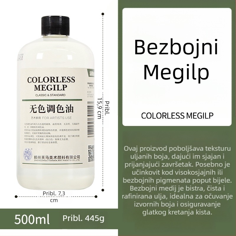 Tianma Haite medium za uljnu slikanje – brzo i sporo sušenje, bez mirisa, za miješanje boja i razrjeđivanje