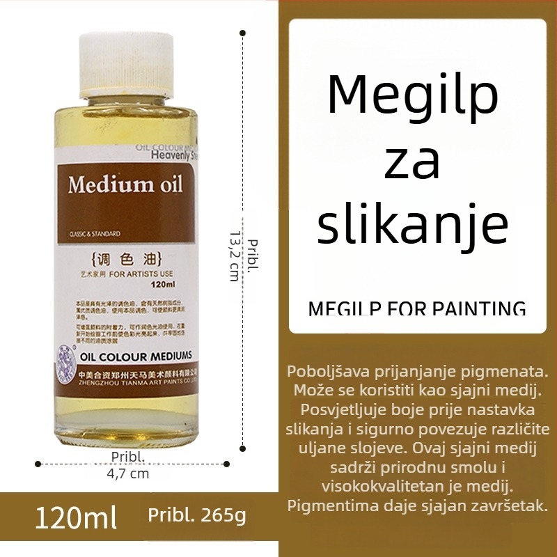 Tianma Haite medium za uljnu slikanje – brzo i sporo sušenje, bez mirisa, za miješanje boja i razrjeđivanje