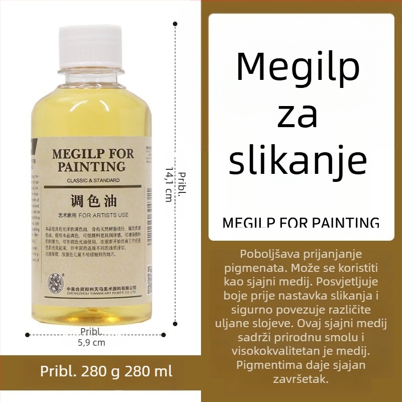 Tianma Haite medium za uljnu slikanje – brzo i sporo sušenje, bez mirisa, za miješanje boja i razrjeđivanje