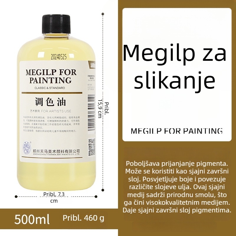 Tianma Haite medium za uljnu slikanje – brzo i sporo sušenje, bez mirisa, za miješanje boja i razrjeđivanje
