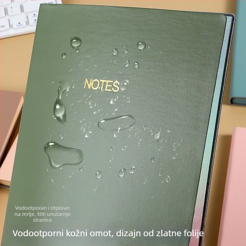 A5 bilježnica s Morandi bojama i kožnom teksturom, za učenike, elegant dnevnik učenja