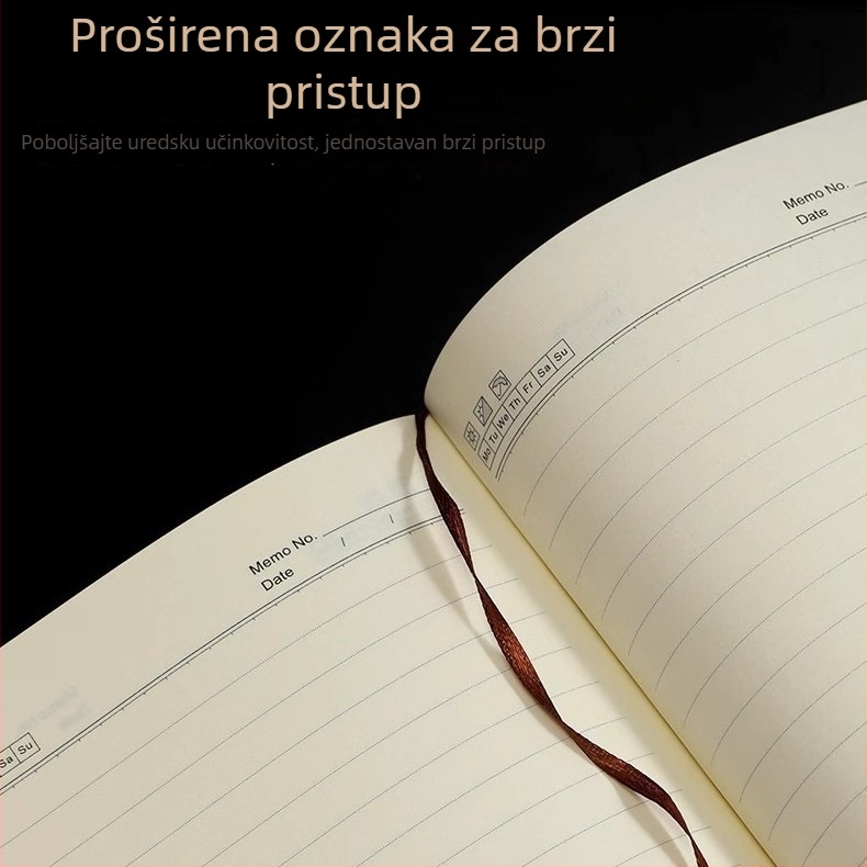 A5/B5 poslovni dnevnik od umjetne kože za konferencije, jednostavan dizajn, mogućnost tiskanja logotipa