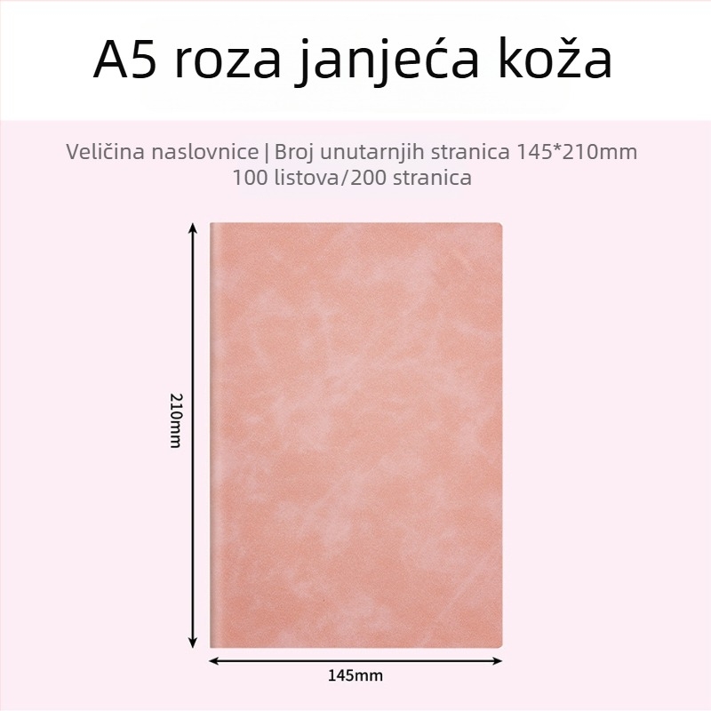 A5/B5 poslovni dnevnik od umjetne kože za konferencije, jednostavan dizajn, mogućnost tiskanja logotipa