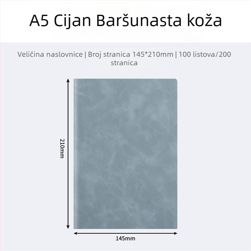 A5/B5 poslovni dnevnik od umjetne kože za konferencije, jednostavan dizajn, mogućnost tiskanja logotipa