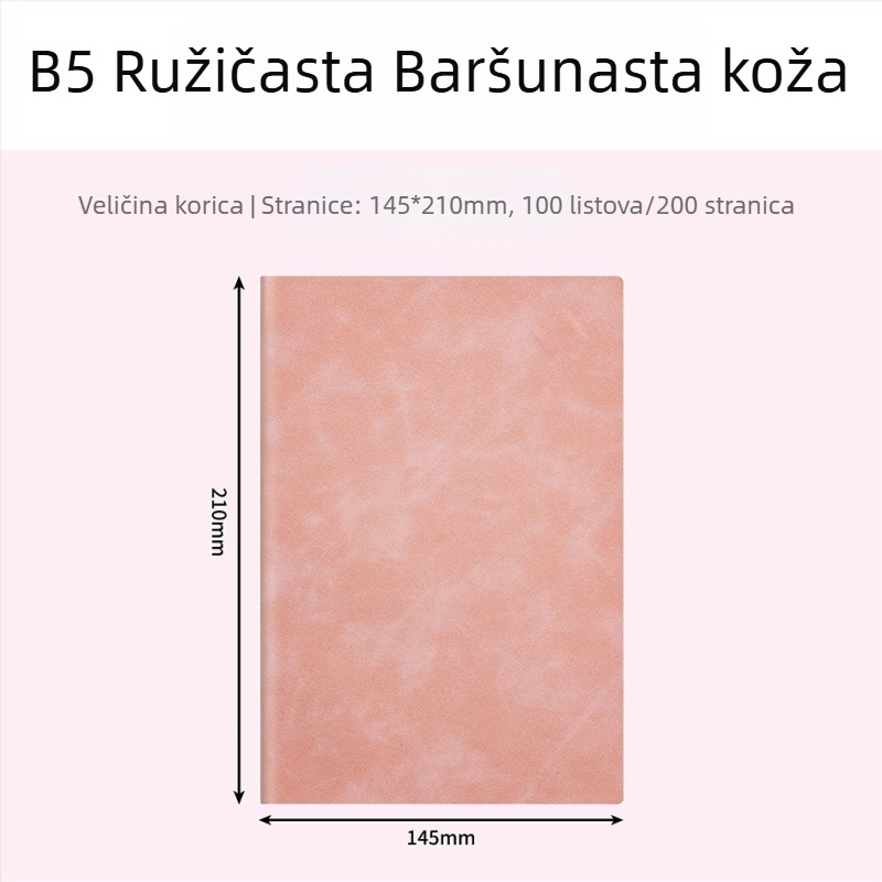 A5/B5 poslovni dnevnik od umjetne kože za konferencije, jednostavan dizajn, mogućnost tiskanja logotipa