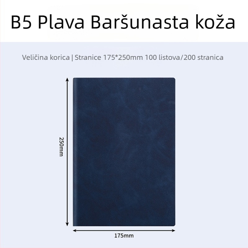 A5/B5 poslovni dnevnik od umjetne kože za konferencije, jednostavan dizajn, mogućnost tiskanja logotipa