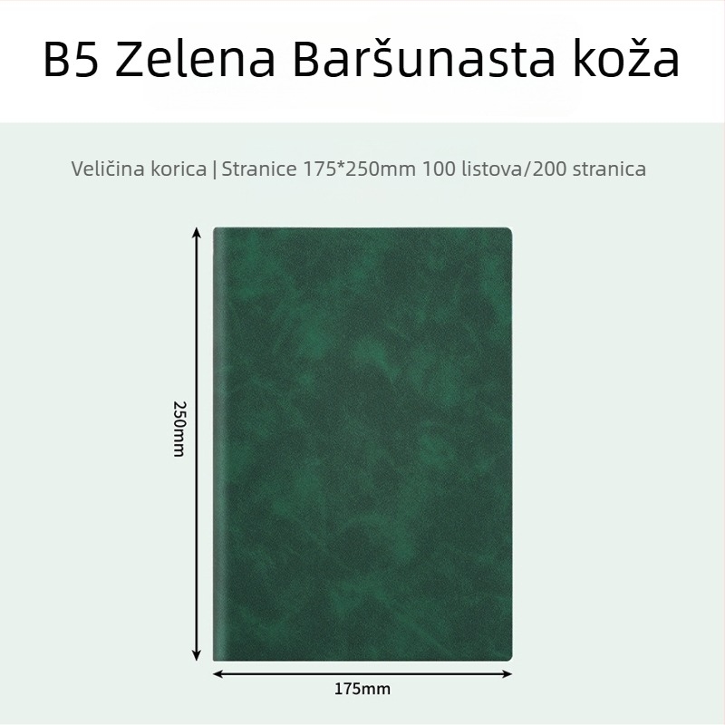 A5/B5 poslovni dnevnik od umjetne kože za konferencije, jednostavan dizajn, mogućnost tiskanja logotipa