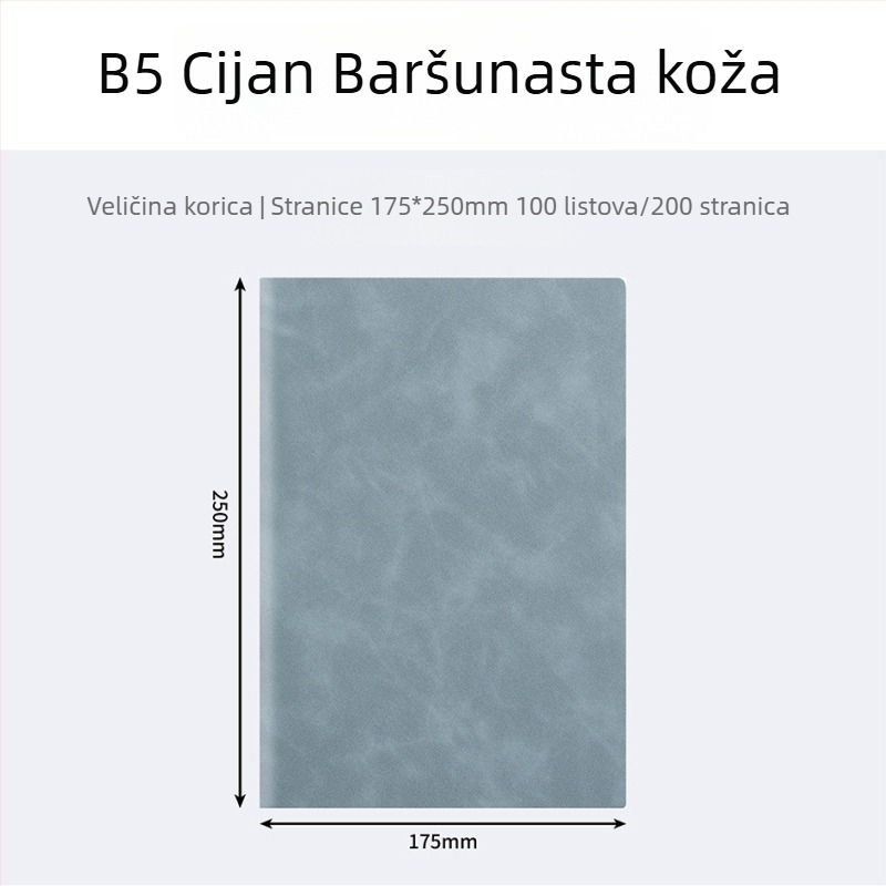 A5/B5 poslovni dnevnik od umjetne kože za konferencije, jednostavan dizajn, mogućnost tiskanja logotipa