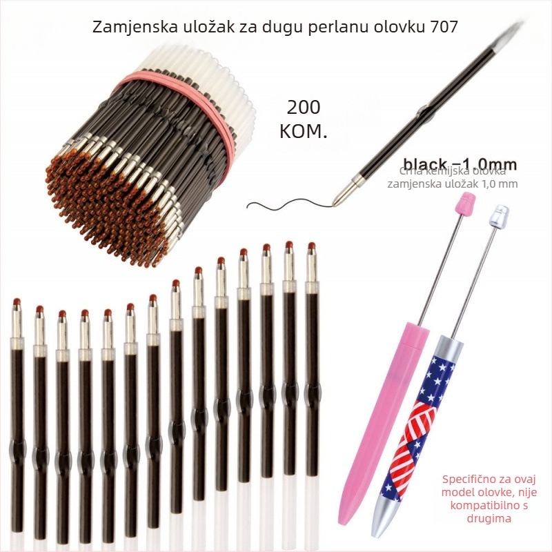 Zamjensko jezgro za pero s perlicama – 1,0 mm refili kugličnog/gelnog pera i zaslon na dodir