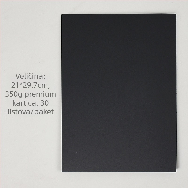 Prazna ručno oslikana razglednica, čestitarska kartica, mala kartica, papir, tvrd karton, crni karton, poruka, potpis, riječ kartica