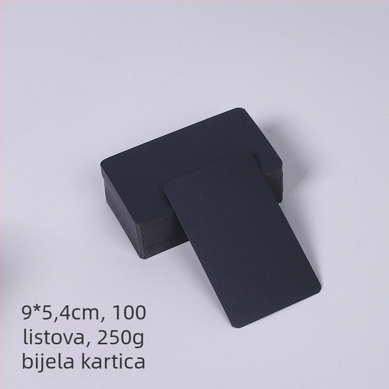Prazna ručno oslikana razglednica, čestitarska kartica, mala kartica, papir, tvrd karton, crni karton, poruka, potpis, riječ kartica