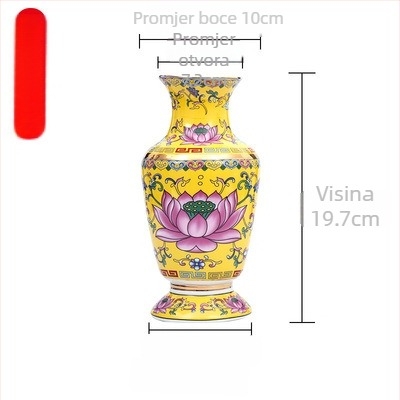 Guoshun emajlirani žuti set: čaša za vodu s lotosom, Sveti Gral, tanjur za ponude voća pred Budom, tanjur za voće i darove, posuda za tamjan