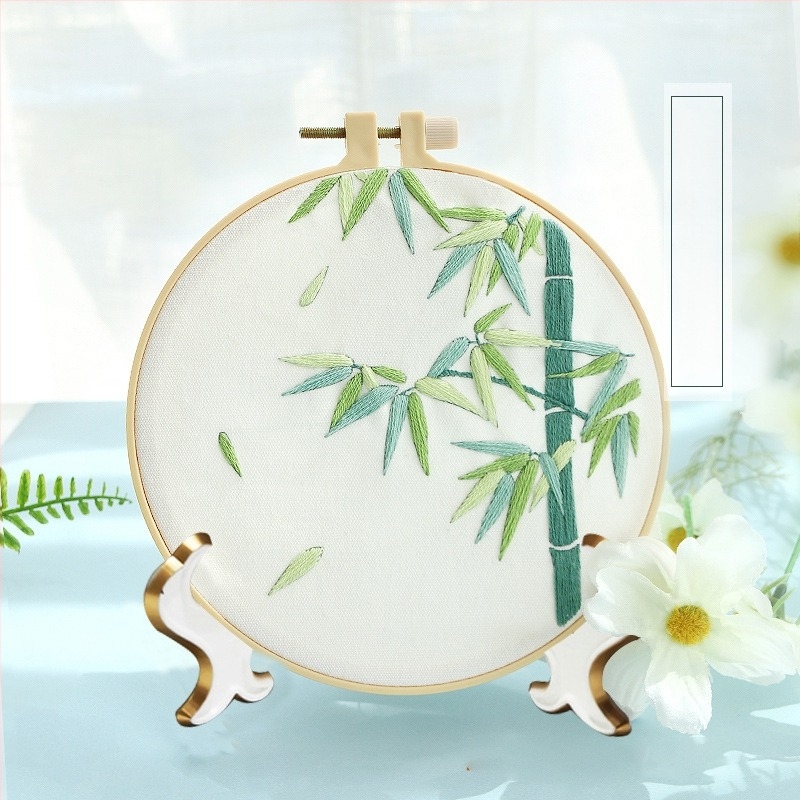DIY komplet za vez za kružni fan – za početnike, antički stil, križni šav, Suzhou vez, označivač stranica