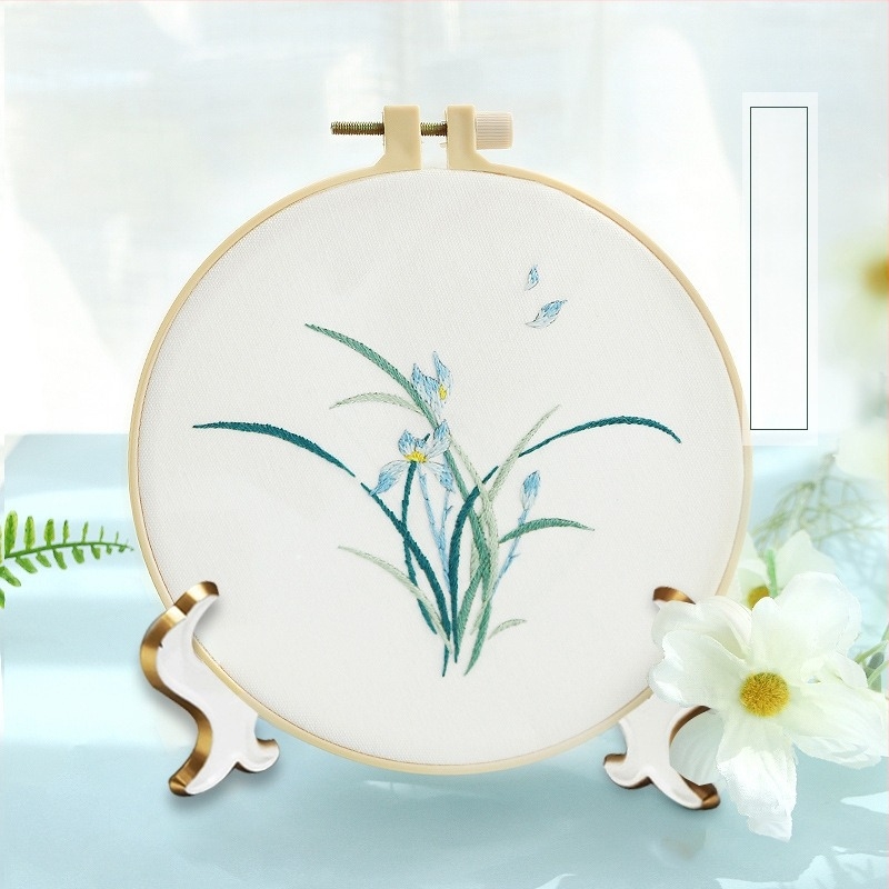 DIY komplet za vez za kružni fan – za početnike, antički stil, križni šav, Suzhou vez, označivač stranica