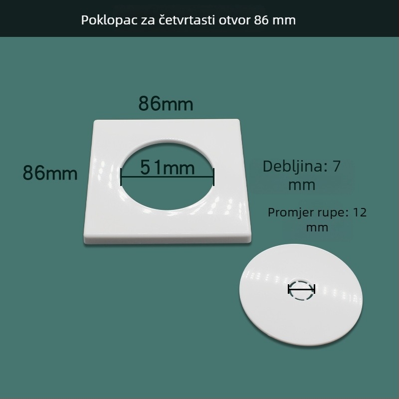 Dekorativni poklop za rupe u stijenci, kvadratni poklop za TV kablove i klimatizacijski uređaj