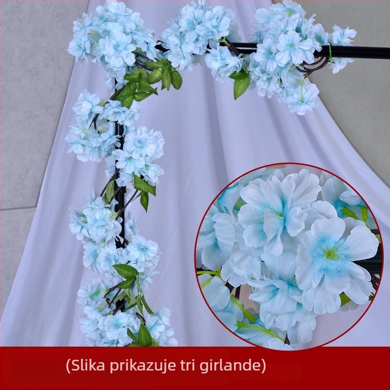 Umjetna vinova loza s trešnjinim cvjetovima za pokrivanje kanala klimatizacije, dekoracija za stolicu, svadbena kulisa i zidni ukras