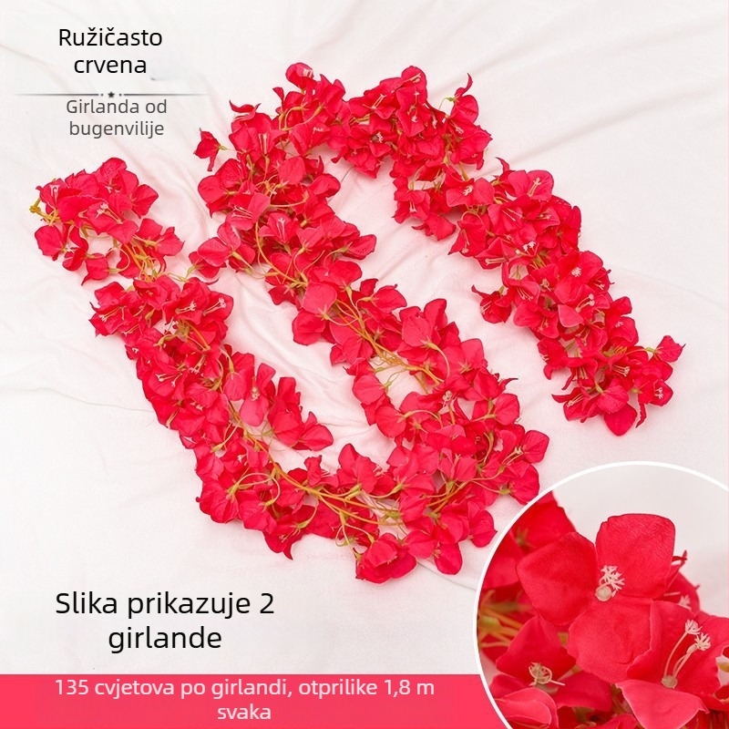 Umjetna vinova loza s trešnjinim cvjetovima za pokrivanje kanala klimatizacije, dekoracija za stolicu, svadbena kulisa i zidni ukras