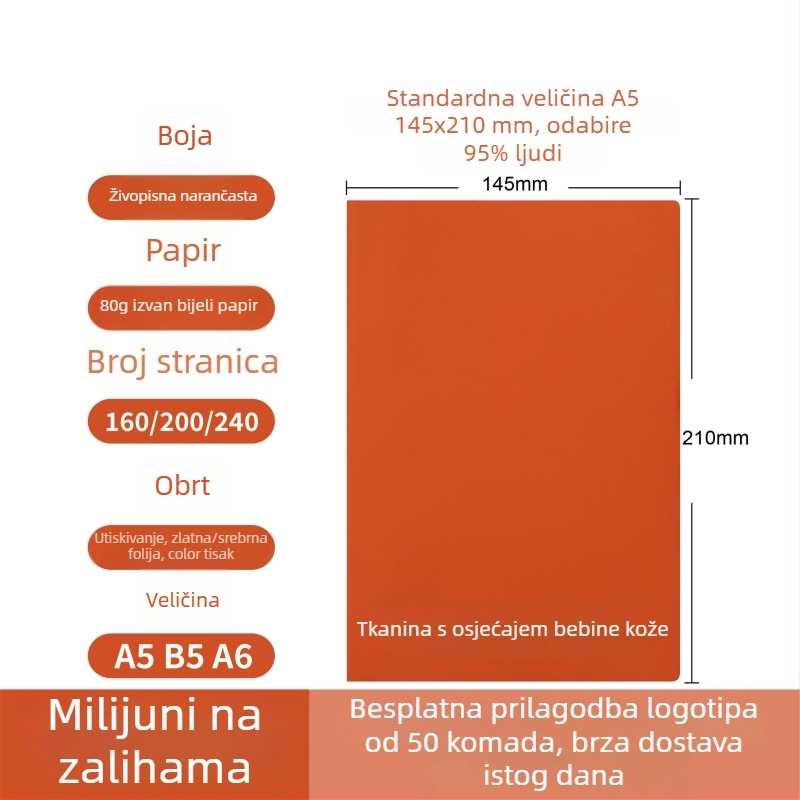 Set bilježnica u poklon kutiji s prilagođenim logotipom, poslovna bilježnica, debela i prijenosna
